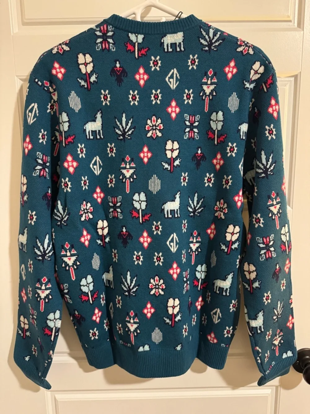 NWT Greyson Story Telling Wool/Cashmere Crewneck Sweater, Teal, Size M